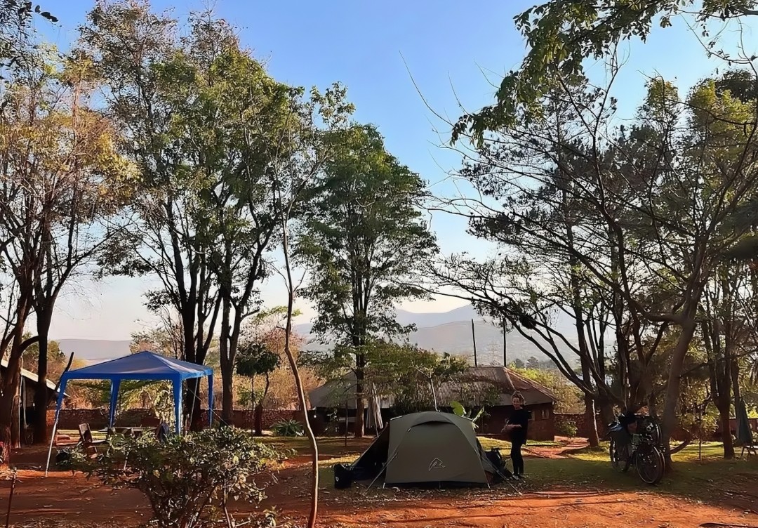 Hill views from the camping lawn